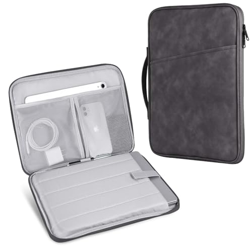 HoYiXi Universelle Hülle für 9-11 Zoll Tablette Fire HD & Fire HD 10 Plus iPad 9.7 /iPad Mini/Galaxy Tab A8 A9/Samsung Huawei Lenovo Android Tablet with Anti-Drop Protective Sleeve，grau von HoYiXi