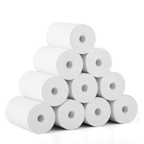 10 Rollen Thermopapier für Kinderkamera und Minidrucker, weißes Aufladungspapier für Kinder-Sofortkamera, BPA-freies Druckpapier Nachfüllpapier Thermodrucker hochwertiges (57mm * 30mm) von HoaaiGo