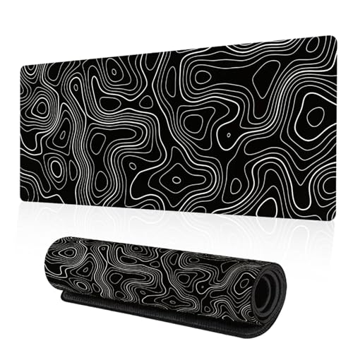 Gaming Mauspad Schreibtisch Matte-800×300×3 MM-Großes Rutschfester Computer Mauspad/Tastatur Matte, Erweitertes Tischunterlage Schreibtisch Pad für PC/Gamer/Laptop/Büro/Zuhause (Gelände Schwarz) von HoaaiGo