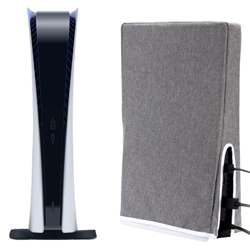 Staubschutze Hülle für PS5, Abdeckhülse entworfen für PS5, Kratzfeste Staubdichte Schutzhülle für Playstation 5 with Back Cable Port, Konsole Staubschutzhülle (Grau) von HoaaiGo