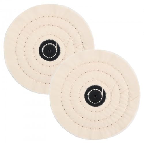 Polierscheibe 150mm, 2 Stück Baumwoll Polierscheibe, 6 Zoll 50 Lagen Polishing Buffing Pad für Tischschleifwerkzeuge, Bank-Puffern, Edelstahl, Chrom Polierscheibe 150mm, 2 Stück Baumwoll Polierscheibe, 6 Zoll 50 Lagen Polishing Buffing Pad für Tischschleifwerkzeuge, Bank-Puffern, Edelstahl, Chrom von HoaaiGo