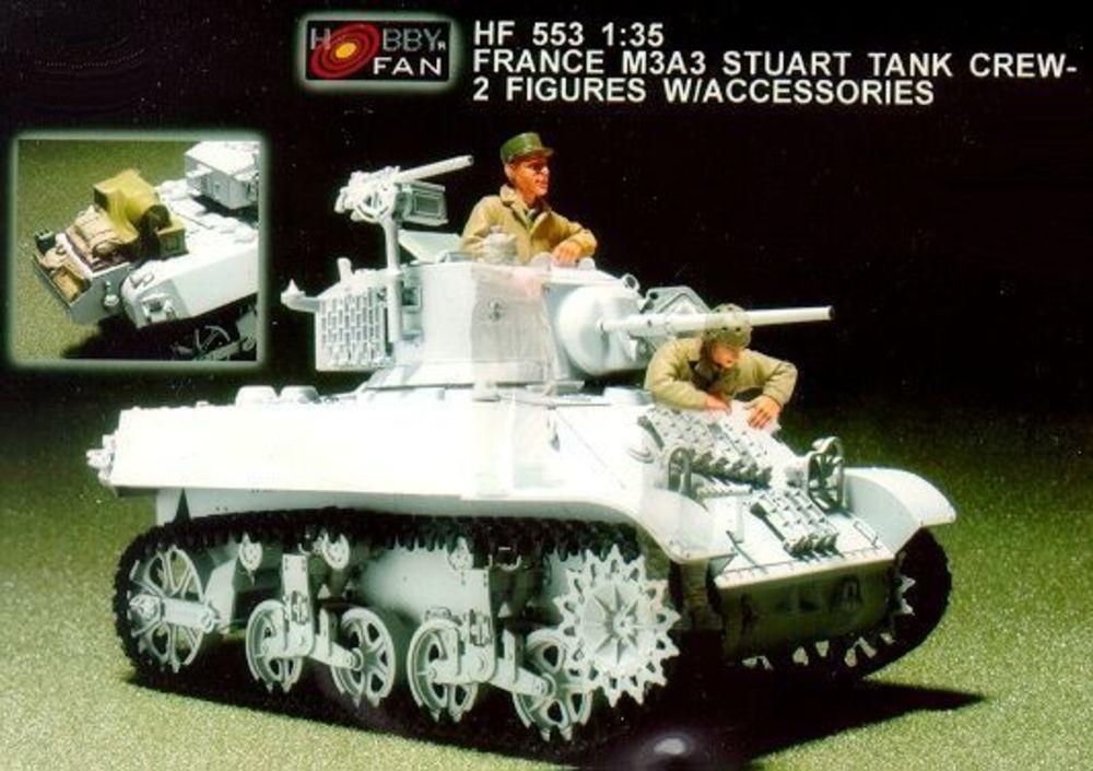 France M3A3 Stuart Tank crew/2fig.w/acc. von Hobby Fan