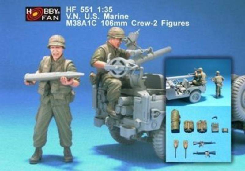 V.N. U.S. Marine M38A1C 106mm Crew-2 Fig von Hobby Fan