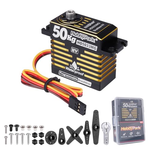 HobbyPark Wasserdichter 50 kg hoher Drehmoment RC Servo bürstenloser Motor 8,4 V HV-Servo Metallgetriebe programmierbar für 1/7 1/8 1/10 1/12 RC Crawler RC Truck RC Auto Buggy Roboter Steuerwinkel 180 HobbyPark Wasserdichter 50 kg hoher Drehmoment RC Servo bürstenloser Motor 8,4 V HV-Servo Metallgetriebe programmierbar für 1/7 1/8 1/10 1/12 RC Crawler RC Truck RC Auto Buggy Roboter Steuerwinkel 180 von HobbyPark