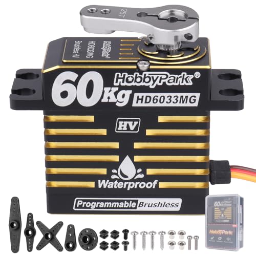 HobbyPark Wasserdichter 60 kg Servo bürstenloser Motor mit hohem Drehmoment, 8,4 V HV-Servo, Metallgetriebe, digitales Servo, programmierbar für 1/8 1/10 1/12 RC Crawler RC Truck RC Auto Buggy Roboter HobbyPark Wasserdichter 60 kg Servo bürstenloser Motor mit hohem Drehmoment, 8,4 V HV-Servo, Metallgetriebe, digitales Servo, programmierbar für 1/8 1/10 1/12 RC Crawler RC Truck RC Auto Buggy Roboter von HobbyPark