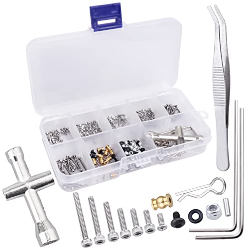 RC Schrauben-Set, RC-Reparaturwerkzeug-Set, M1.4 Sechskantschrauben, Kugelrad, Sicherungsmuttern, Stifte, Schalenkörper-Clips, O-Ringe, Kreuzschlüssel für axialen SCX24 1/24 RC Crawler Zubehör, 273 RC Schrauben-Set, RC-Reparaturwerkzeug-Set, M1.4 Sechskantschrauben, Kugelrad, Sicherungsmuttern, Stifte, Schalenkörper-Clips, O-Ringe, Kreuzschlüssel für axialen SCX24 1/24 RC Crawler Zubehör, 273 von Hobbyfire