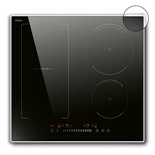 Induktionskochfeld, Hobsir 4 Platten Einbau 60cm Kochfeld Induktion, Kochfelder Autark mit Flex-Zone, 7200W, Slider-Touch-Steuerung, Kindersicherung, Kein Stecker von Hobsir hob