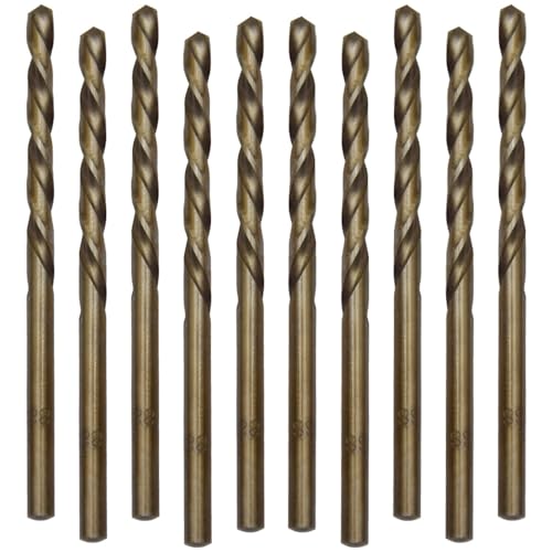 Hocansen 10 Stück HSS Spiralbohrer M35 Cobalt Bohrer Bit Set Kobalt Jobber Bohrer 4mm Metallbohrer für Metall, Edelstahl (4mm/ZT-MH) von Hocansen