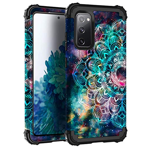 Hocase Galaxy S20 FE 5G, strapazierfähig, stoßfest, weiches Silikongummi + Hartplastik-Stoßdämpfer, Hybrid-Schutzhülle für Samsung Galaxy S20 FE (6,5 Zoll Display) 2020 – Mandala in Galaxy von Hocase