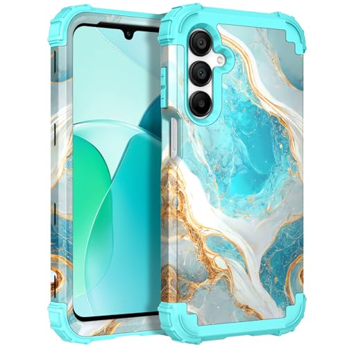 Hocase Schutzhülle für Galaxy A16 5G, robust, stoßfest, weicher Silikon-Gummi und Hartplastik, Hybrid-Schutzhülle für Samsung Galaxy A16 5G (6,7 Zoll) 2025, Blaugrün von Hocase
