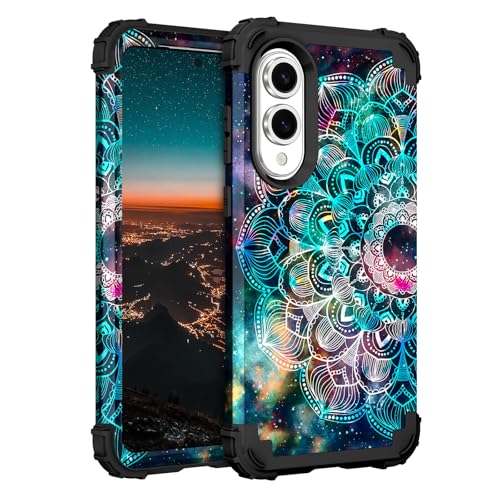 Hocase Schutzhülle für Galaxy S25 Edge, strapazierfähig, stoßfest, weicher Silikongummi + Hartplastik, Hybrid-Schutzhülle für Samsung Galaxy S25 Edge (6,7 Zoll) 2025, Mandala in Galaxie von Hocase