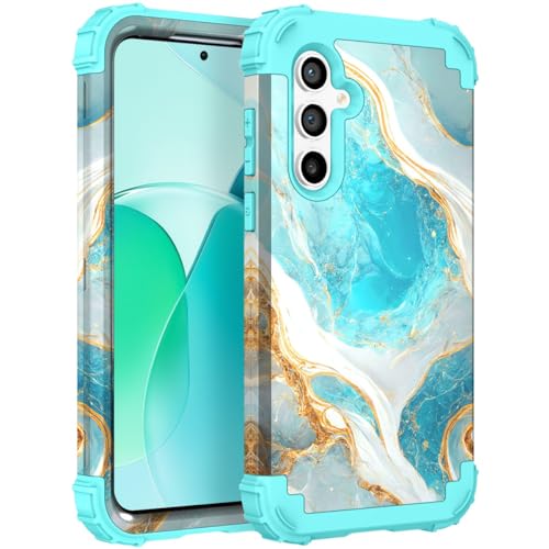 Hocase Schutzhülle für Galaxy S25 Plus, stoßfest, strapazierfähig, weicher Silikon-Gummi-Stoßfänger und Hartplastik-Hybrid-Schutzhülle für Samsung Galaxy S25 Plus (6,7 Zoll) 2025, Blaugrün von Hocase