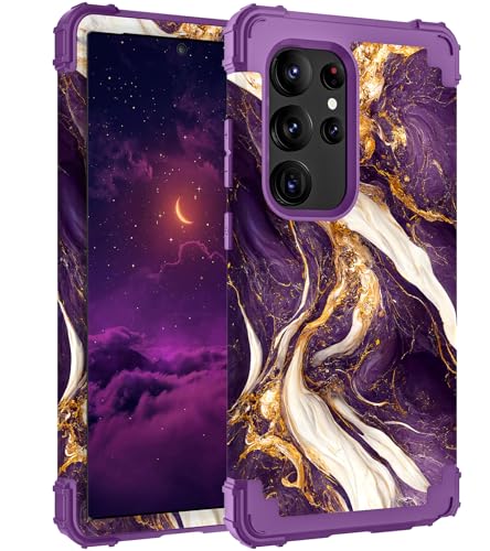 Hocase Schutzhülle für Galaxy S25 Ultra (17,5 cm (6,9 Zoll) 2025, stoßfest, robuster Hartplastik + weicher Silikon-Gummi, Hybrid-Schutzhülle für Samsung Galaxy S25 Ultra (17,5 cm) 2025 von Hocase