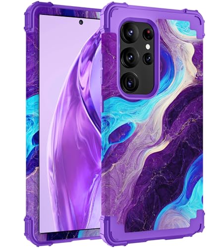 Hocase Schutzhülle für Galaxy S25 Ultra (17,5 cm / 6,9 Zoll) 2025, stoßfest, robuster Hartplastik + weicher Silikon-Gummi, Hybrid-Schutzhülle für Samsung Galaxy S25 Ultra 17,5 cm (6,9 Zoll) 2025, Blau von Hocase