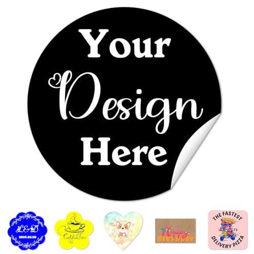 Individuelle Aufkleber für Business-Logo, personalisierte Etiketten mit Namensfoto, 50–1000 Stück, personalisierbar, Vinyl, wasserdicht, Kreis-Aufkleber (6,3 x 6,3 cm) von Hodmec