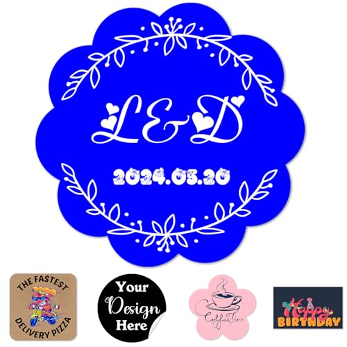 Individuelle Aufkleber für Business-Logo, personalisierte Etiketten mit Namensfoto, 50–1000 Stück, personalisierbar, Vinyl, wasserfest, Blumenaufkleber (7,6 x 7,6 cm) von Hodmec