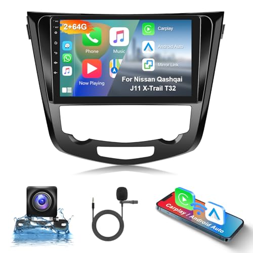 2G+64G Autoradio für Nissan Qashqai J11 X-Trail T32 2014-2018 Wireless Carplay Android Auto,Hodozzy 10 Zoll Touchscreen mit GPS Navi WiFi Bluetooth Mirrorlink HiFi FM RDS Canbus mit Rückfahrkamera 2G+64G Autoradio für Nissan Qashqai J11 X-Trail T32 2014-2018 Wireless Carplay Android Auto,Hodozzy 10 Zoll Touchscreen mit GPS Navi WiFi Bluetooth Mirrorlink HiFi FM RDS Canbus mit Rückfahrkamera von Hodozzy