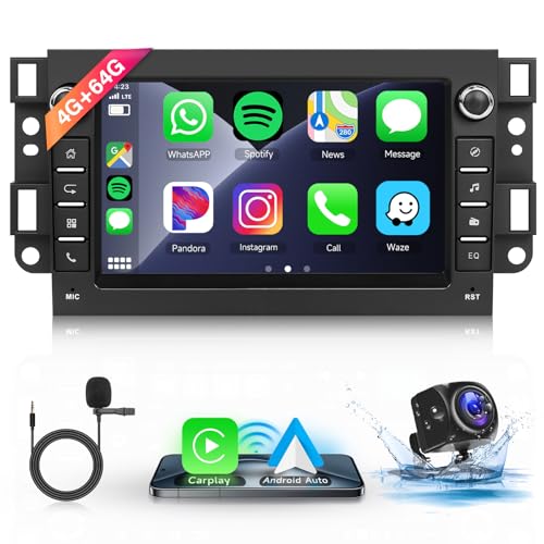 4G+64G Android Autoradio Für Chevrolet Aveo Epica Captiva Lova Gentra, Hodozzy Radio mit Wireess Carplay Android Auto, 7 Zoll Touchscreen Bildschirm Con Navi WiFi Bluetooth DSP FM/RDS Rückfahrkamera von Hodozzy