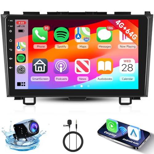 4G+64G Autoradio für Honda CRV 2007-2011 mit Wireless Carplay Android Auto, Hodozzy 9 Zoll Touchscreen Autoradio Doppel Din Android mit Navi, Bluetooth, WiFi, 32EQ/DSP, FM/RDS Radio, Rückfahrkamera 4G+64G Autoradio für Honda CRV 2007-2011 mit Wireless Carplay Android Auto, Hodozzy 9 Zoll Touchscreen Autoradio Doppel Din Android mit Navi, Bluetooth, WiFi, 32EQ/DSP, FM/RDS Radio, Rückfahrkamera von Hodozzy