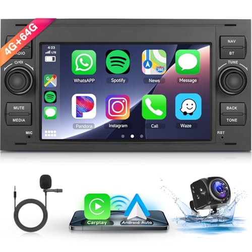 4G+64GB Android Autoradio für Ford Focus Fiesta S-Max Mondeo Galaxy C-Max Connect, Hodozzy 7 Zoll Touchscreen mit Wireless CarPlay Android Auto,Radio GPS WiFi Bluetooth DSP FM/RDS+Rückfahrkamera 4G+64GB Android Autoradio für Ford Focus Fiesta S-Max Mondeo Galaxy C-Max Connect, Hodozzy 7 Zoll Touchscreen mit Wireless CarPlay Android Auto,Radio GPS WiFi Bluetooth DSP FM/RDS+Rückfahrkamera von Hodozzy
