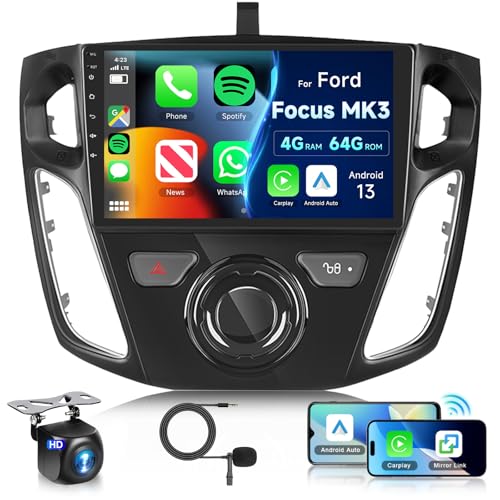 8 Core 4G+64G Android Autoradio für FORD FOCUS MK3 2011-2019 mit Wireless Carplay Android Auto, Hodozzy 9 Zoll Touchscreen Autoradio mit GPS Navigation, Bluetooth DSP, WiFi, FM RDS, Kamera 8 Core 4G+64G Android Autoradio für FORD FOCUS MK3 2011-2019 mit Wireless Carplay Android Auto, Hodozzy 9 Zoll Touchscreen Autoradio mit GPS Navigation, Bluetooth DSP, WiFi, FM RDS, Kamera von Hodozzy