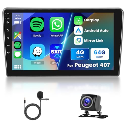 8 Core 4G+64G Android Autoradio für Peugeot 407 2004-2011,Hodozzy 9 Zoll IPS Touchscreen Bildschirm Navi mit Wireless Carplay Android Auto,2 DIN Radio GPS Bluetooth DSP WiFi FM RDS Rückfahrkamera 8 Core 4G+64G Android Autoradio für Peugeot 407 2004-2011,Hodozzy 9 Zoll IPS Touchscreen Bildschirm Navi mit Wireless Carplay Android Auto,2 DIN Radio GPS Bluetooth DSP WiFi FM RDS Rückfahrkamera von Hodozzy