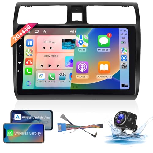 【8 Kern 2+64G】 Hodozzy Carplay Autoradio für Suzuki Swift 2005-2010 Android Autoradio mit Navi,10 Zoll Touchscreen mit Android Auto/Mirror Link/WiFi/GPS/RDS/FM/Bluetooth/USB/DSP von Hodozzy