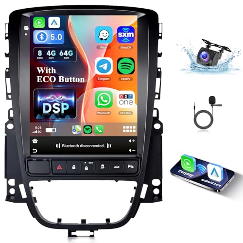 【8 Kern 4G+64G】 Hodozzy Carplay Autoradio für Opel Astra J(Mit ECO Taste)/Buick Excelle 2009-2015, 9.7 Zoll Touchscreen Android Autoradio mit Android Auto/WiFi/DSP/GPS/RDS/FM/Bluetooth/USB von Hodozzy