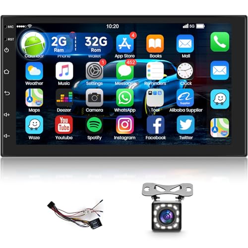 Android Autoradio 7 Zoll 2 Din HD Touchscreen Autoradio Doppel Din Bildschirm, Hodozzy Autoradio 2G+32G mit GPS-Navigation, WiFi, Bluetooth, Phone Mirrorlink, FM-RDS-Radio, USB Rückfahrkamera SWC Android Autoradio 7 Zoll 2 Din HD Touchscreen Autoradio Doppel Din Bildschirm, Hodozzy Autoradio 2G+32G mit GPS-Navigation, WiFi, Bluetooth, Phone Mirrorlink, FM-RDS-Radio, USB Rückfahrkamera SWC von Hodozzy
