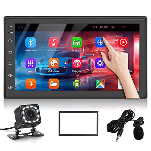 Android Autoradio GPS Navi 2 Din - Autoradio Bluetooth mit 7 Zoll HD Touchscreen Multimedia Radio mit WiFi, Mirrorlink, FM RDS Radio, USB, Rückfahrkamera, Lenkradkontrolle von Hodozzy