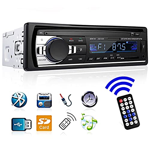 Autoradio Bluetooth, 1 DIN Auto Stereo FM Radio/EQ/USB/TF/SD/AUX - Unterstützung MP3-Multimedia Audio-Receiver 1 DIN MP3 Player mit Fernbedienung von Hodozzy