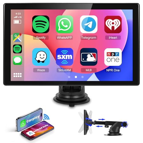 Wireless Carplay & Android Auto Tragbares Autoradio Bluetooth 9 Zoll IPS Touchscreen Auto Stereo, Digital Media Receiver mit WiFi Navigation GPS, WiFi, Mirror Link, G-oogle, Siri, TF/FM/AUX, Hodozzy Wireless Carplay & Android Auto Tragbares Autoradio Bluetooth 9 Zoll IPS Touchscreen Auto Stereo, Digital Media Receiver mit WiFi Navigation GPS, WiFi, Mirror Link, G-oogle, Siri, TF/FM/AUX, Hodozzy von Hodozzy
