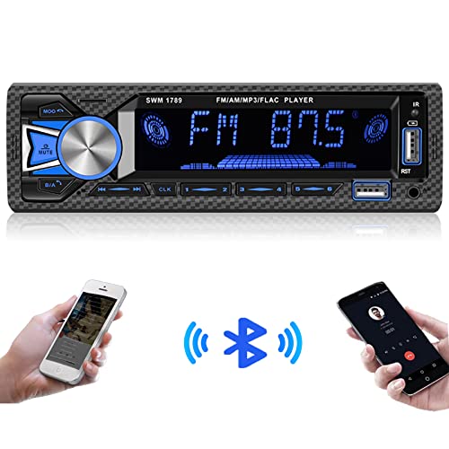 Hodozzy 1 Din Autoradio mit Bluetooth Freisprecheinrichtung,Duale BT-Verbindung,MP3 Player mit FM/SD/AUX/USB/7 Farben,4x60W Verstärker von Hodozzy