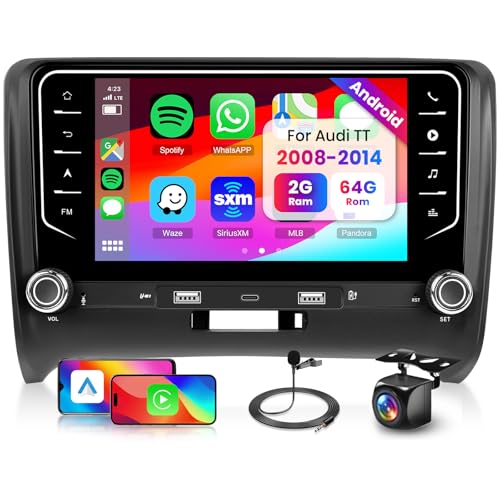 Hodozzy 2G+64G Android Autoradio für Audi TT MK2 8J 2008-2014 mit Wireless Carplay Android Auto, 7 Zoll Touchscreen Radio 2 Din mit Navi GPS WiFi Bluetooth EQ/DSP FM/RDS Radio mit Rückfahrkamera Hodozzy 2G+64G Android Autoradio für Audi TT MK2 8J 2008-2014 mit Wireless Carplay Android Auto, 7 Zoll Touchscreen Radio 2 Din mit Navi GPS WiFi Bluetooth EQ/DSP FM/RDS Radio mit Rückfahrkamera von Hodozzy