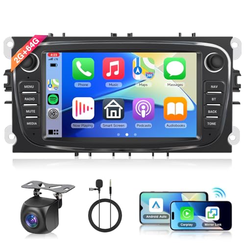 Hodozzy 2G+64G Android Autoradio für Ford Focus II S-Max Mondeo Galaxy Il C-Max Kuga,7 Zoll Touchscree GPS Navi mit Carplay Android Auto,Autoradio 2 Din Bluetooth,WiFi,FM/AM/RDS Radio,Rückfahrkamera Hodozzy 2G+64G Android Autoradio für Ford Focus II S-Max Mondeo Galaxy Il C-Max Kuga,7 Zoll Touchscree GPS Navi mit Carplay Android Auto,Autoradio 2 Din Bluetooth,WiFi,FM/AM/RDS Radio,Rückfahrkamera von Hodozzy