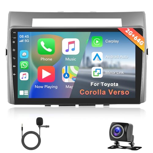 Hodozzy 2G+64G Android GPS Autoradio für Toyota Corolla Verso 2004-2009 Wireless Carplay Android Auto, 9 Zoll Touchscreen mit Navi WiFi Bluetooth Mirrorlink HiFi FM RDS mit Rückfahrkamera Hodozzy 2G+64G Android GPS Autoradio für Toyota Corolla Verso 2004-2009 Wireless Carplay Android Auto, 9 Zoll Touchscreen mit Navi WiFi Bluetooth Mirrorlink HiFi FM RDS mit Rückfahrkamera von Hodozzy