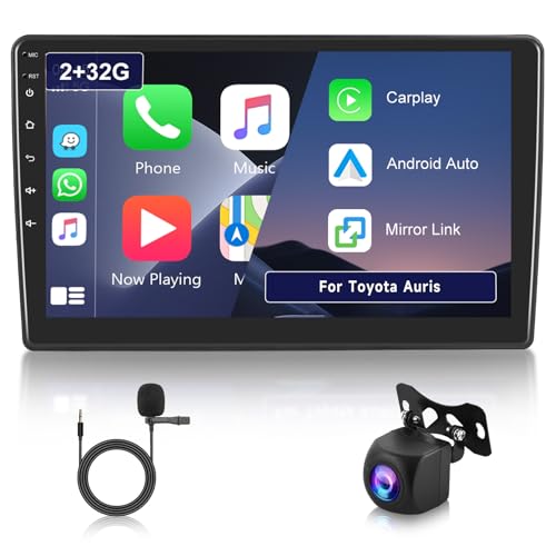 Hodozzy Android Autoradio für Toyota Auris 2006-2011 Carplay Android Auto, Radio 10,1 Zoll Touchscreen Autoradio 2G 32G Bluetooth Navi WiFi MirrorLink FM RDS Radio 2 Din Bildschirm für Toyota Auris von Hodozzy