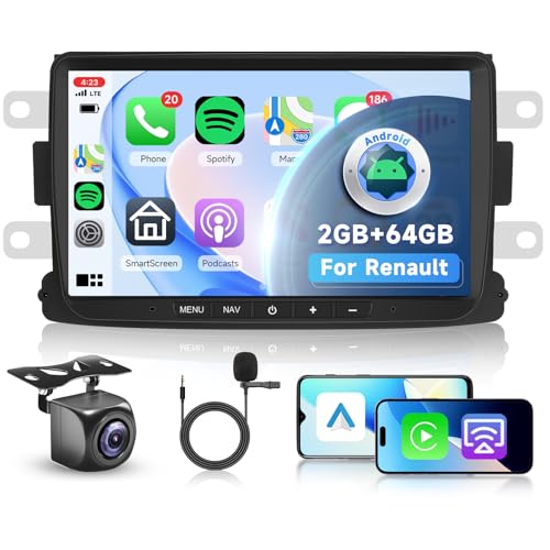Hodozzy 2GB+64GB Android Autoradio für Renault Dacia Duster Sandero Dokker Logan Lodgy Captur mit Carplay Android Auto, 8 Zoll Touchscreen mit Bluetooth Navi WiFi FM/RDS EQ Canbus Rückfahrkamera Hodozzy 2GB+64GB Android Autoradio für Renault Dacia Duster Sandero Dokker Logan Lodgy Captur mit Carplay Android Auto, 8 Zoll Touchscreen mit Bluetooth Navi WiFi FM/RDS EQ Canbus Rückfahrkamera von Hodozzy
