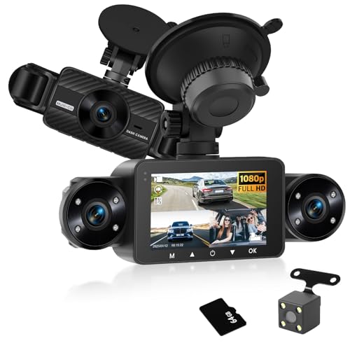 Hodozzy 360° Auto Dashcam, 4 Kameras Vorne Hinten,1080P, 8 IR-Nachtsicht, 3 Zoll IPS Touchscreen, Loop Aufnahme, G-Sensor, Parken Monitor,Dash cam mit Nachtsicht+64G SD-Karte Hodozzy 360° Auto Dashcam, 4 Kameras Vorne Hinten,1080P, 8 IR-Nachtsicht, 3 Zoll IPS Touchscreen, Loop Aufnahme, G-Sensor, Parken Monitor,Dash cam mit Nachtsicht+64G SD-Karte von Hodozzy