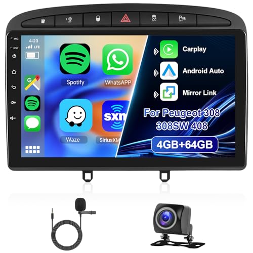 Hodozzy 4G+64G Autoradio für Peugeot 308 308SW 408 2007-2015 Android 8 Core 9 Zoll IPS Touchscreen Bildschirm Navi mit Carplay Android Auto, 2 DIN Radio Bluetooth DSP WiFi FM RDS RüCkfahrkamera Hodozzy 4G+64G Autoradio für Peugeot 308 308SW 408 2007-2015 Android 8 Core 9 Zoll IPS Touchscreen Bildschirm Navi mit Carplay Android Auto, 2 DIN Radio Bluetooth DSP WiFi FM RDS RüCkfahrkamera von Hodozzy