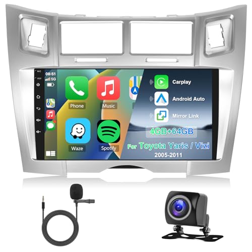 Hodozzy 8 Core 4G+64G Autoradio Android für Toyota Yaris/Vizi 2005-2011 9 Zoll IPS Touchscreen Bildschirm Navi mit Carplay Android Auto, Radio Bluetooth 2 DIN DSP GPS WiFi FM RDS RüCkfahrkamera Hodozzy 8 Core 4G+64G Autoradio Android für Toyota Yaris/Vizi 2005-2011 9 Zoll IPS Touchscreen Bildschirm Navi mit Carplay Android Auto, Radio Bluetooth 2 DIN DSP GPS WiFi FM RDS RüCkfahrkamera von Hodozzy