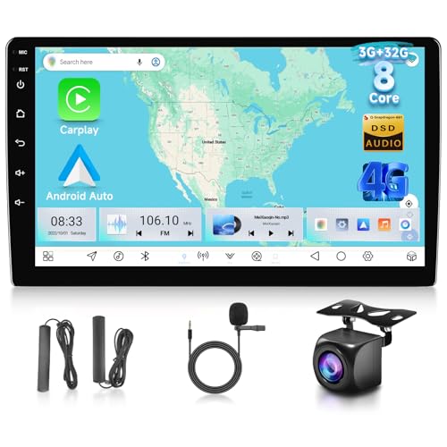Hodozzy 8 Core 3G+32G Doppel Din Android Autoradio mit Wireless Carplay & Android Auto, 9 Zoll HD Touchscreen mit Bluetooth, GPS Navigation, WiFi, Mirror link, SWC, FM/AM/RDS Radio+AHD Rückfahrkamera Hodozzy 8 Core 3G+32G Doppel Din Android Autoradio mit Wireless Carplay & Android Auto, 9 Zoll HD Touchscreen mit Bluetooth, GPS Navigation, WiFi, Mirror link, SWC, FM/AM/RDS Radio+AHD Rückfahrkamera von Hodozzy