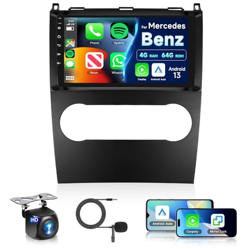 Hodozzy 8 Core 4G+64G Autoradio für Mercedes Benz A B Class B200 W169 A160 A180 A200 A220 2008-2012, 9 Zoll Touchscreen Carplay Android Auto,2 DIN Radio Navi Bluetooth DSP WiFi FM RDS Rückfahrkamera von Hodozzy