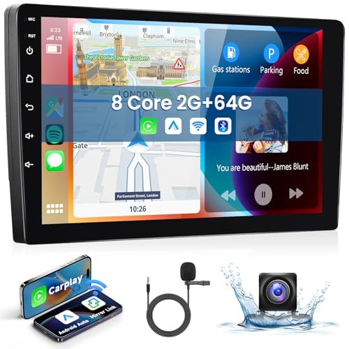 Hodozzy Android 13 Autoradio 2 Din mit 2G+64G 8 Core 9 Zoll IPS Touchscreen Autoradio Carplay Android Auto Mirror Link DSP GPS Navigation WiFi Bluetooth FM RDS Radio Doppel-DIN Bildschirm Mehrere UI von Hodozzy