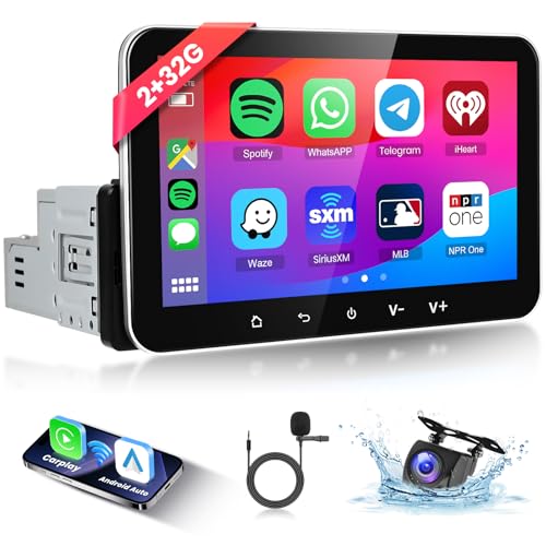 Hodozzy Android Autoradio 1 Din mit Wireless Carplay Android Auto, 7 Zoll Touchscreen Autoradio 1 Din 2G 32G mit Bluetooth Mirror Link WiFi Navigation GPS, EQ, FM Radio, SWC+Rückfahrkamera Hodozzy Android Autoradio 1 Din mit Wireless Carplay Android Auto, 7 Zoll Touchscreen Autoradio 1 Din 2G 32G mit Bluetooth Mirror Link WiFi Navigation GPS, EQ, FM Radio, SWC+Rückfahrkamera von Hodozzy
