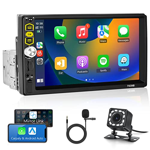 Hodozzy Autoradio 1 Din 7 Zoll Touchscreen mit CarPlay Android Auto Mirror Link, Hodozzy Auto Stereo 1 Din Bildschirm Bluetooth 5.1 Radio MP5 Player USB/TF/Aux In, FM Radio, EQ Digital Receiver Hodozzy Autoradio 1 Din 7 Zoll Touchscreen mit CarPlay Android Auto Mirror Link, Hodozzy Auto Stereo 1 Din Bildschirm Bluetooth 5.1 Radio MP5 Player USB/TF/Aux In, FM Radio, EQ Digital Receiver von Hodozzy