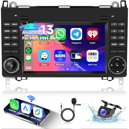 Hodozzy Autoradio für Mercedes-Benz A Klasse W169 B Klasse B200 W209 W245 Viano Vito W639 Sprinter W906 mit Carplay Android Auto, 7 Zoll Touchscreen mit Navi WiFi Bluetooth DSP FM/RDS Rückfahrkamera von Hodozzy
