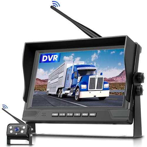 Hodozzy Digitales Kabellos Rückfahrkamera Set,9 Zoll IPS Monitor mit Toter-Winkel-Warnung, IP68 Wasserdicht,150° Weitwinkel,Nachtsicht Rückfahrkameras Funk Aufzeichnung,PKW/Wohnmobil/Van12V-24V von Hodozzy