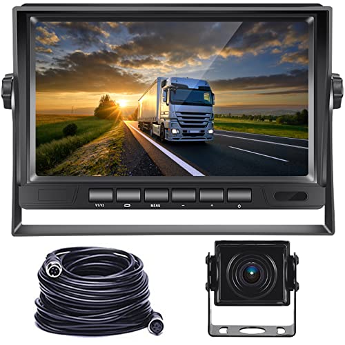 Hodozzy Rückfahrkamera Set AHD mit 7 Zoll LCD Monitor & Kamera Nachtsicht IP69 Wasserdicht für LKW, Anhänger, Bus, PKW, Wohnmobile, Vans (12V-24V), mit 15m Kabel von Hodozzy