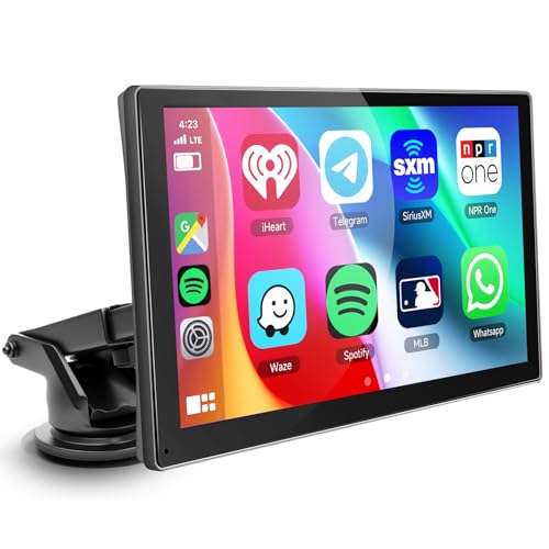 Hodozzy Wireless Carplay Android Auto Display, Tragbares Autoradio 9 Zoll HD Touchscreen, Carplay Bildschirm für Auto Radio mit Superlink, AirPlay, Bluetooth, OTA, FM Transmitter, Sprachsteuerung von Hodozzy